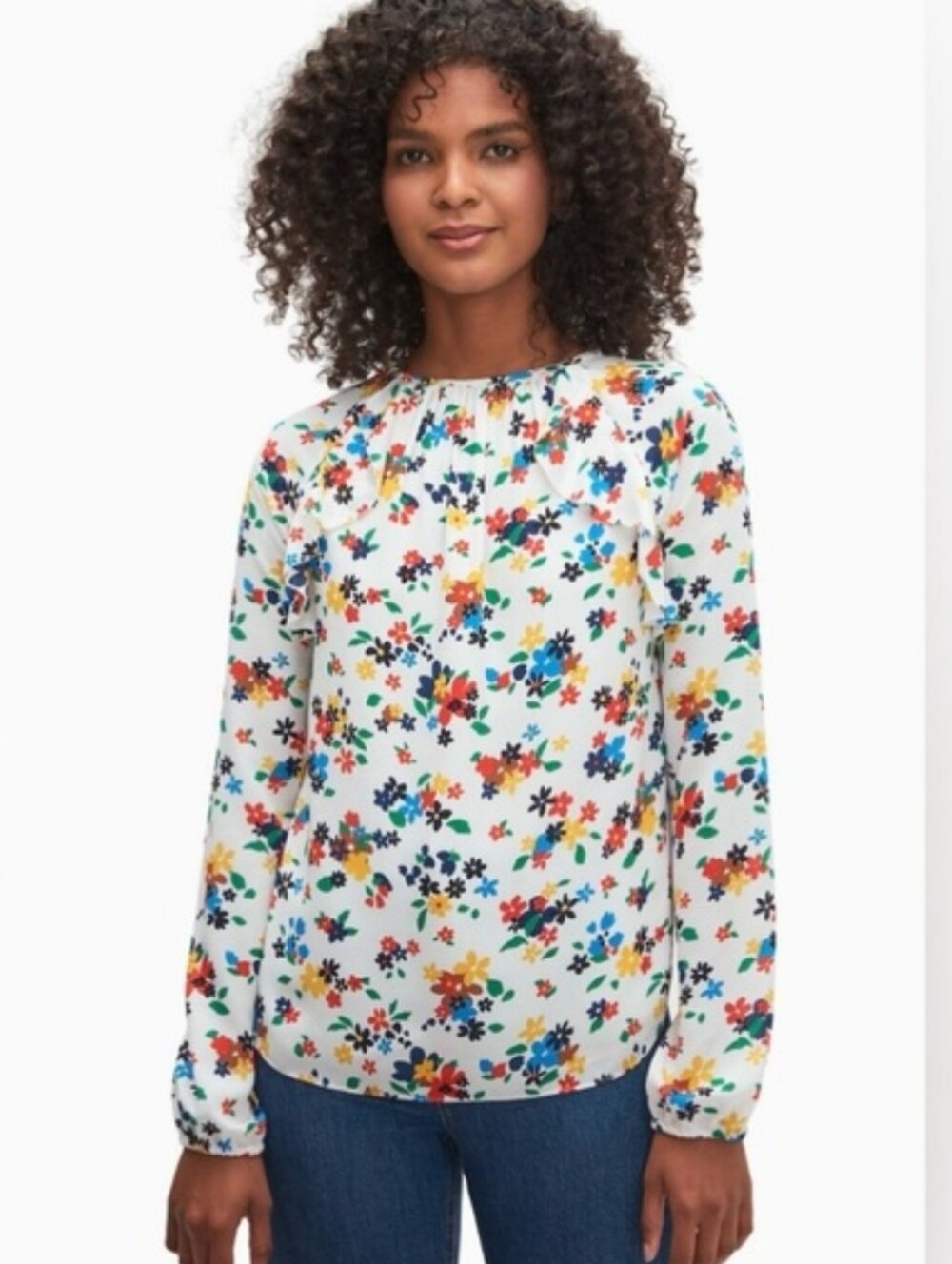kate spade White Floral Blouse